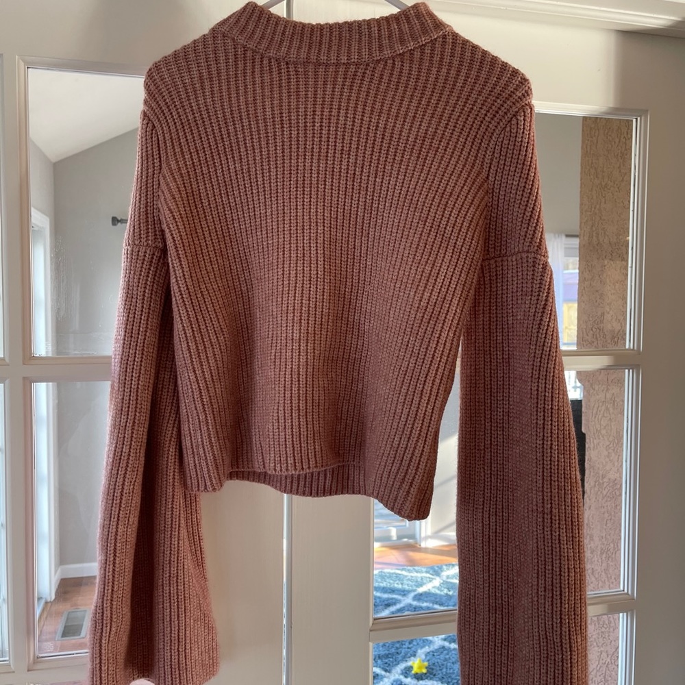 Revolve Crop Bell Sleeve Sweater